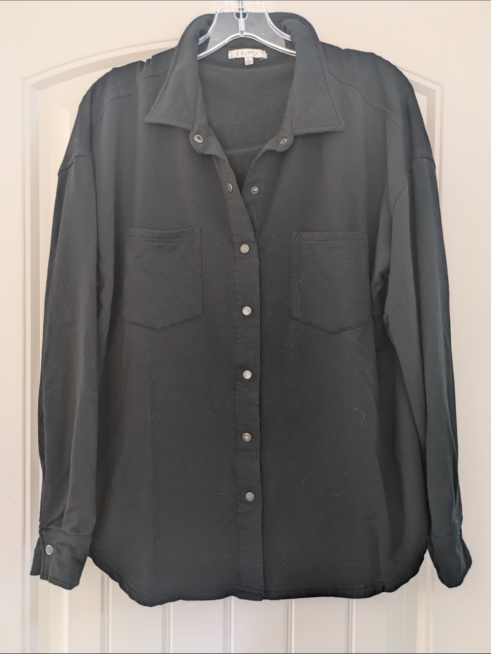 Z Supply Women's Black Casual Button-Down Shirt